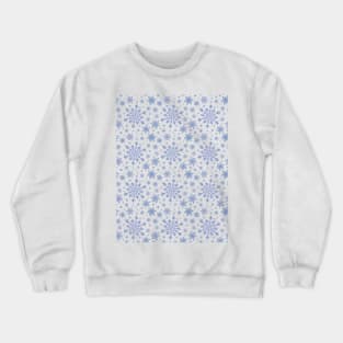 Pretty White & Blue Winter Snowflake Pattern Crewneck Sweatshirt